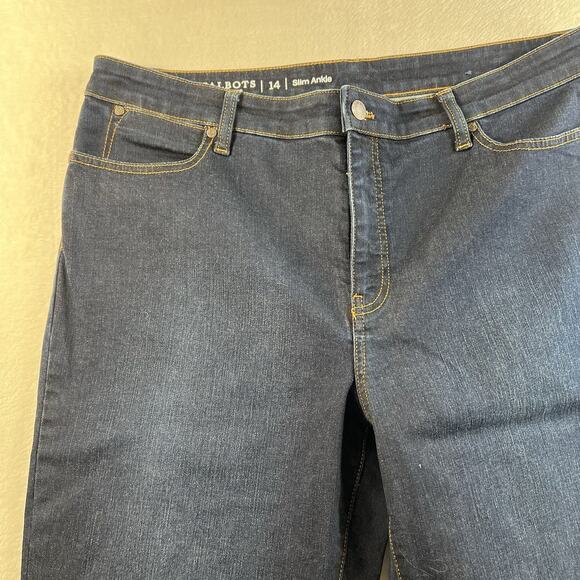 Talbots Size 14 Jeans Flawless Slim Ankle High Rise Stretch Women’s Flattering - Picture 4 of 15